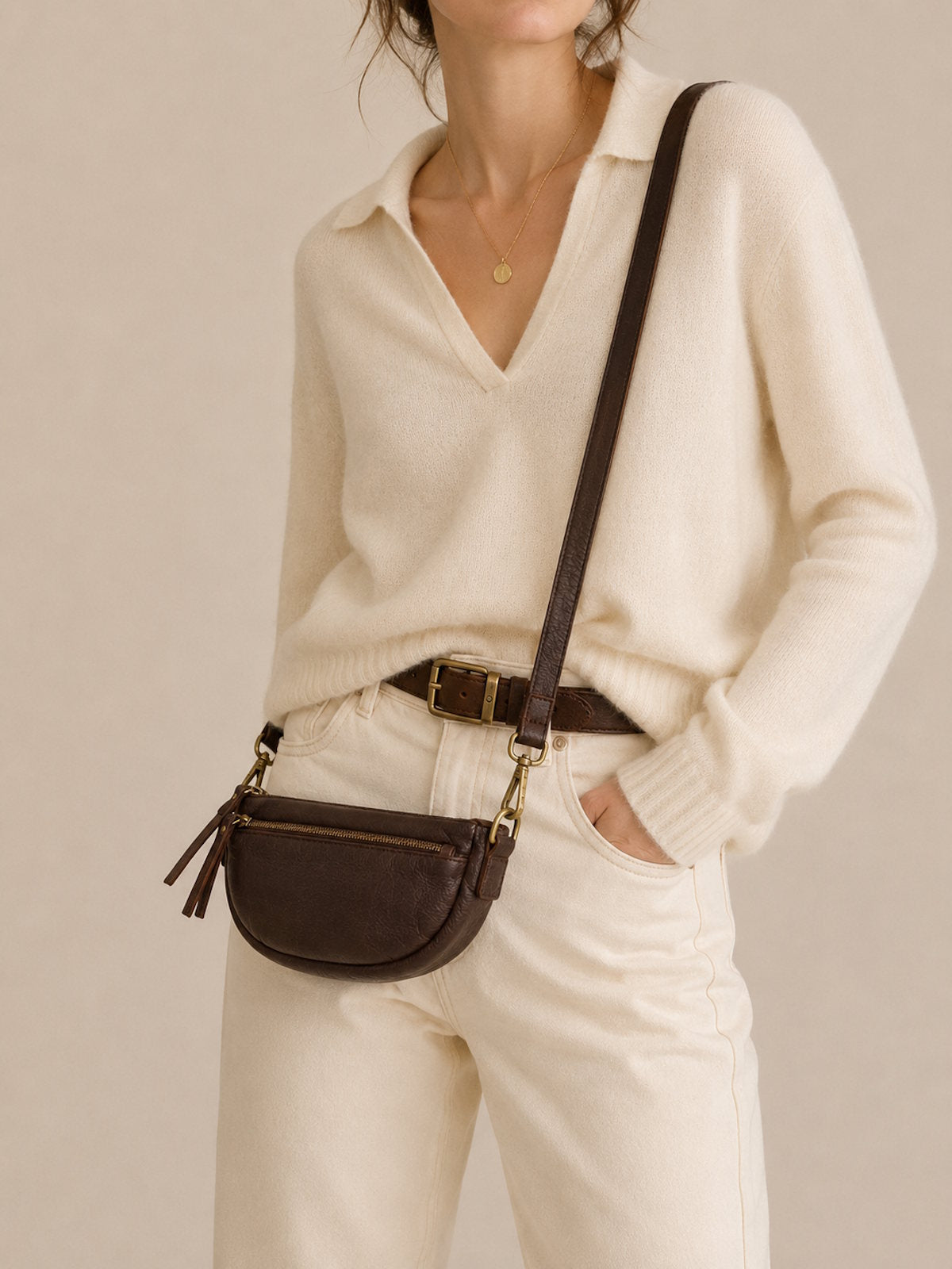 Small Genuine Leather Shoulder Bag, Made in Italy, art. 2032