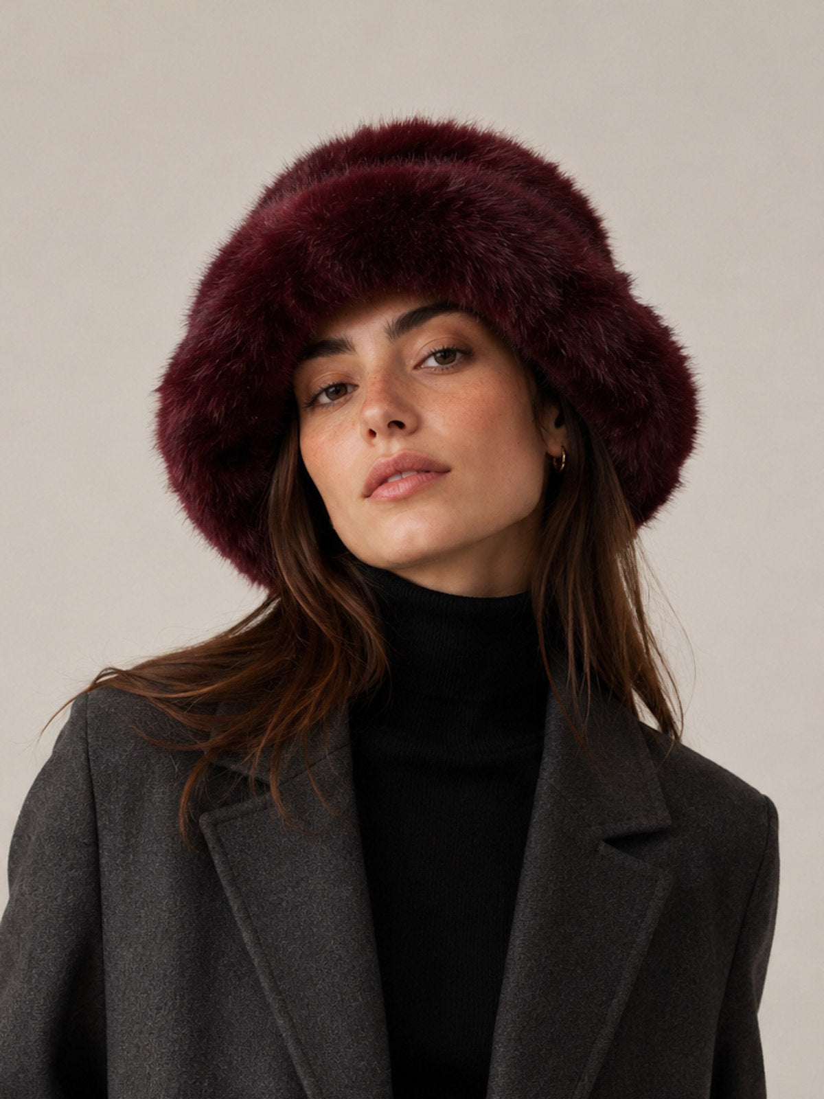 Plush Faux Fur Bucket Hat, Fall/Winter, Art. XY-12.532