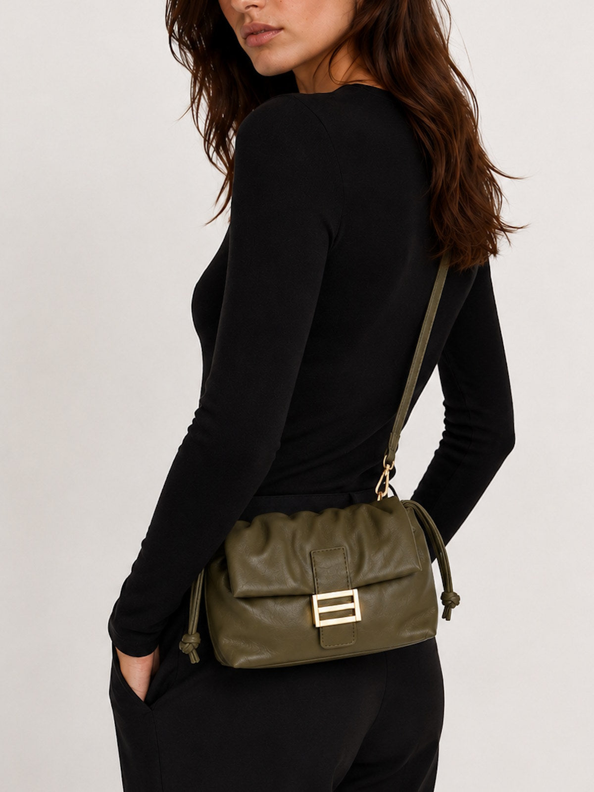 Genuine Leather Shoulder Bag with 2 straps, Made in Italy, art. 112778