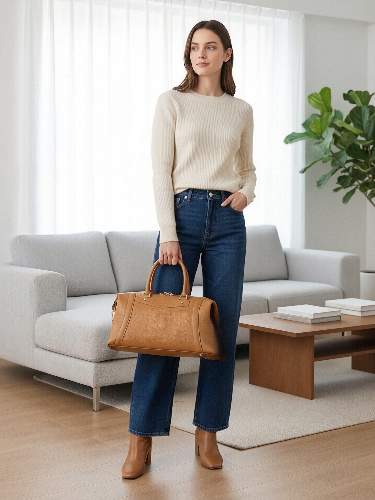 Women’s Genuine Leather Boston Bag with Adjustable Crossbody Strap, Made in Italy, art. 112677