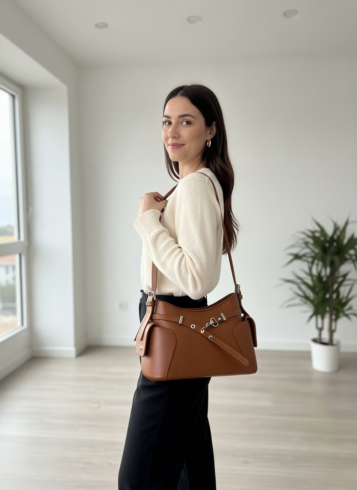 Women's Genuine Leather Shoulder Bag, Made in Italy, art. 112713