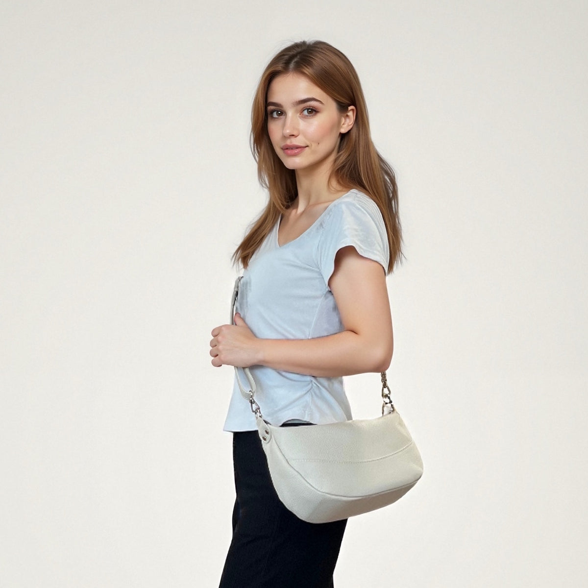 Genuine leather shoulder bag, Made in Italy, art. 112522