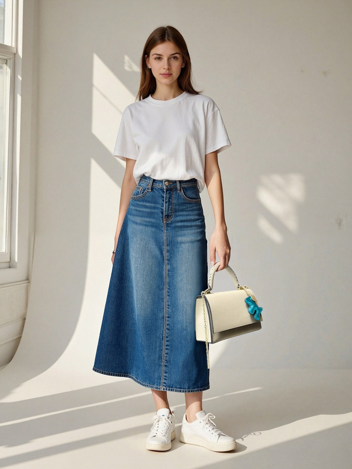 Genuine Leather Top-Handle Bag with Chain Strap, Made in Italy, art. 112664