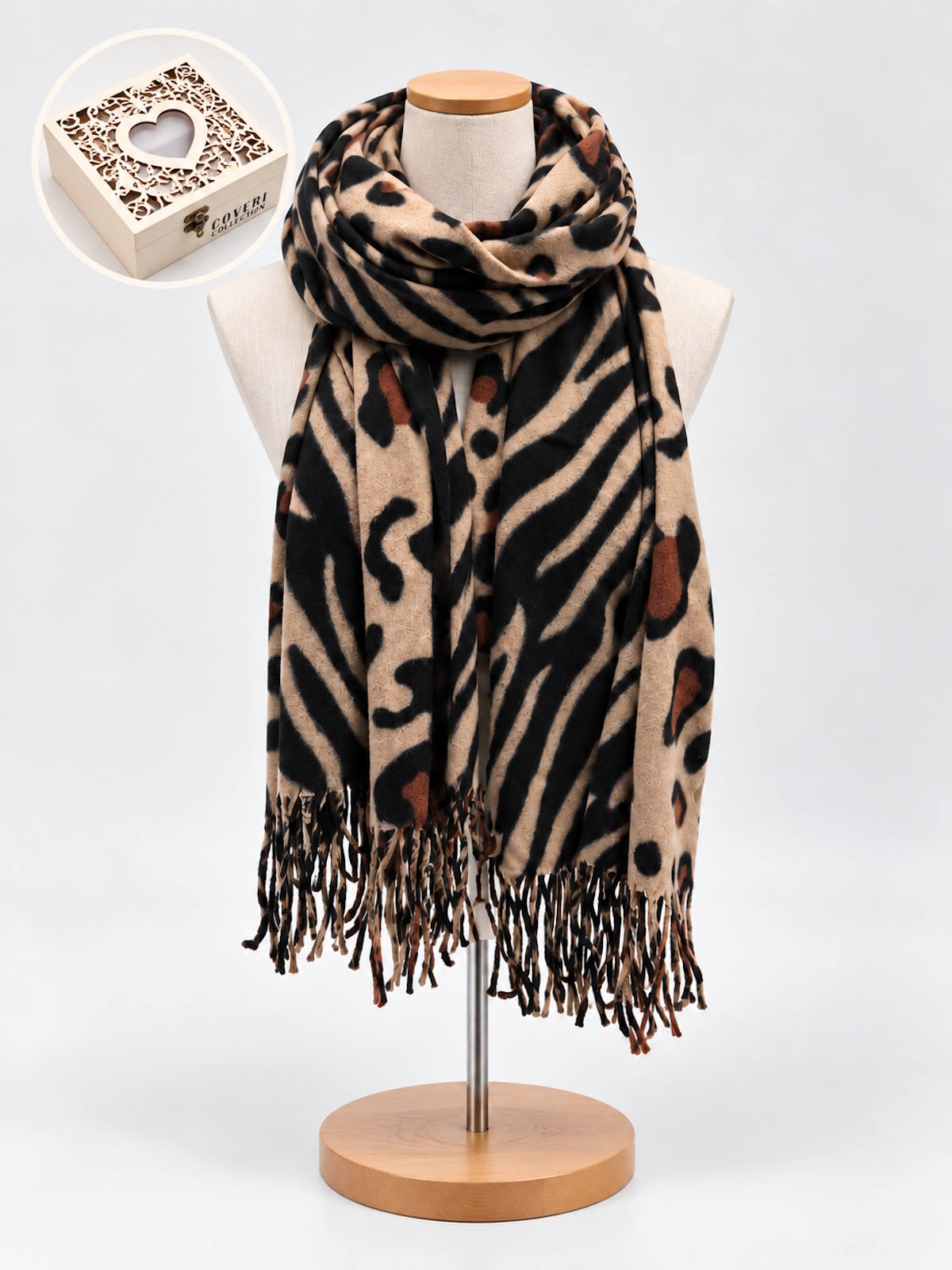 Christmas Gift for Her | Soft Winter Scarf with Cashmere-Like Softness | Wooden Gift Box, art. 262125