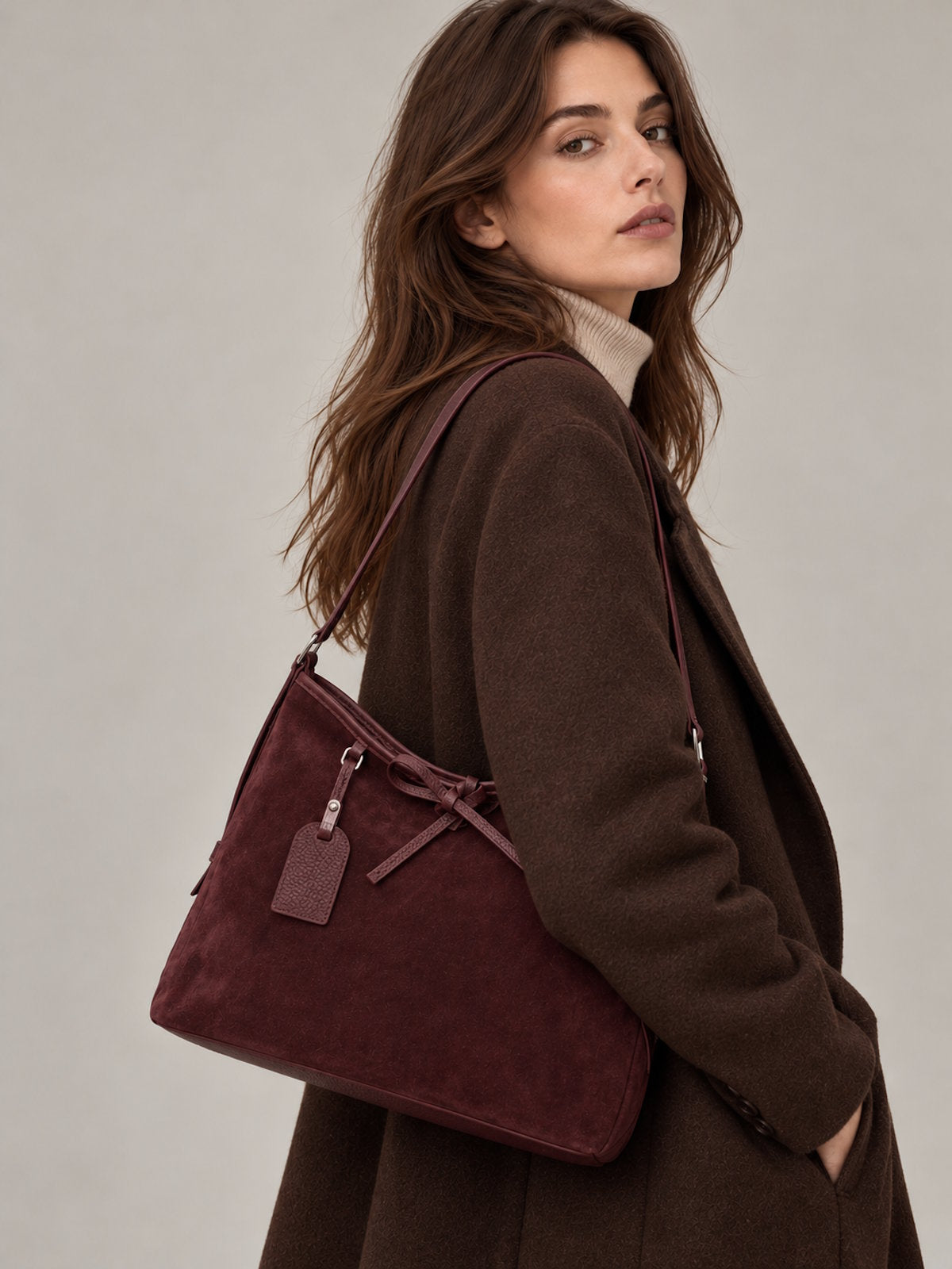Genuine Leather and Suede Shoulder Bag, Made in Italy, art. 112798