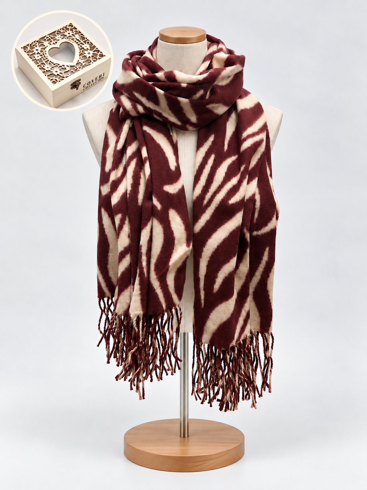 Christmas Gift for Her | Soft Winter Scarf with Cashmere-Like Softness | Wooden Gift Box, art. 262126