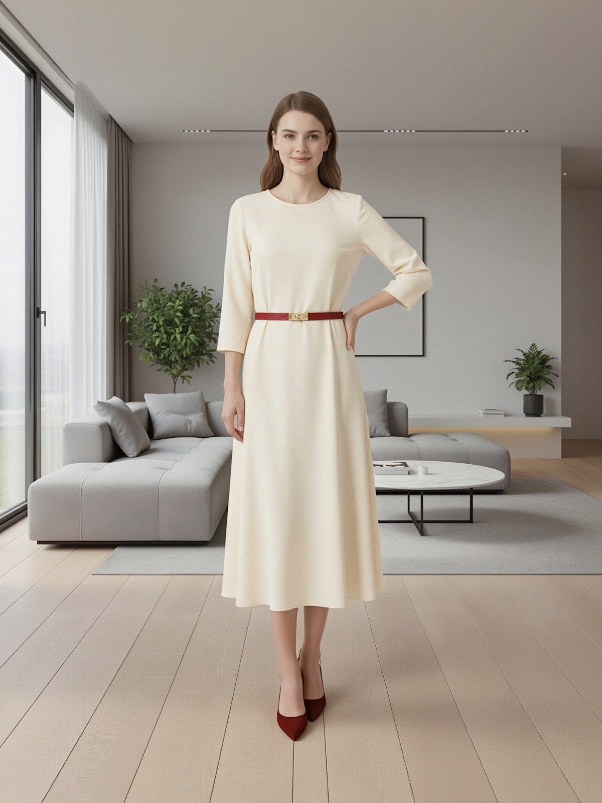 Women’s Adjustable Genuine Leather Dress Belt, Made in Italy, art. 602001