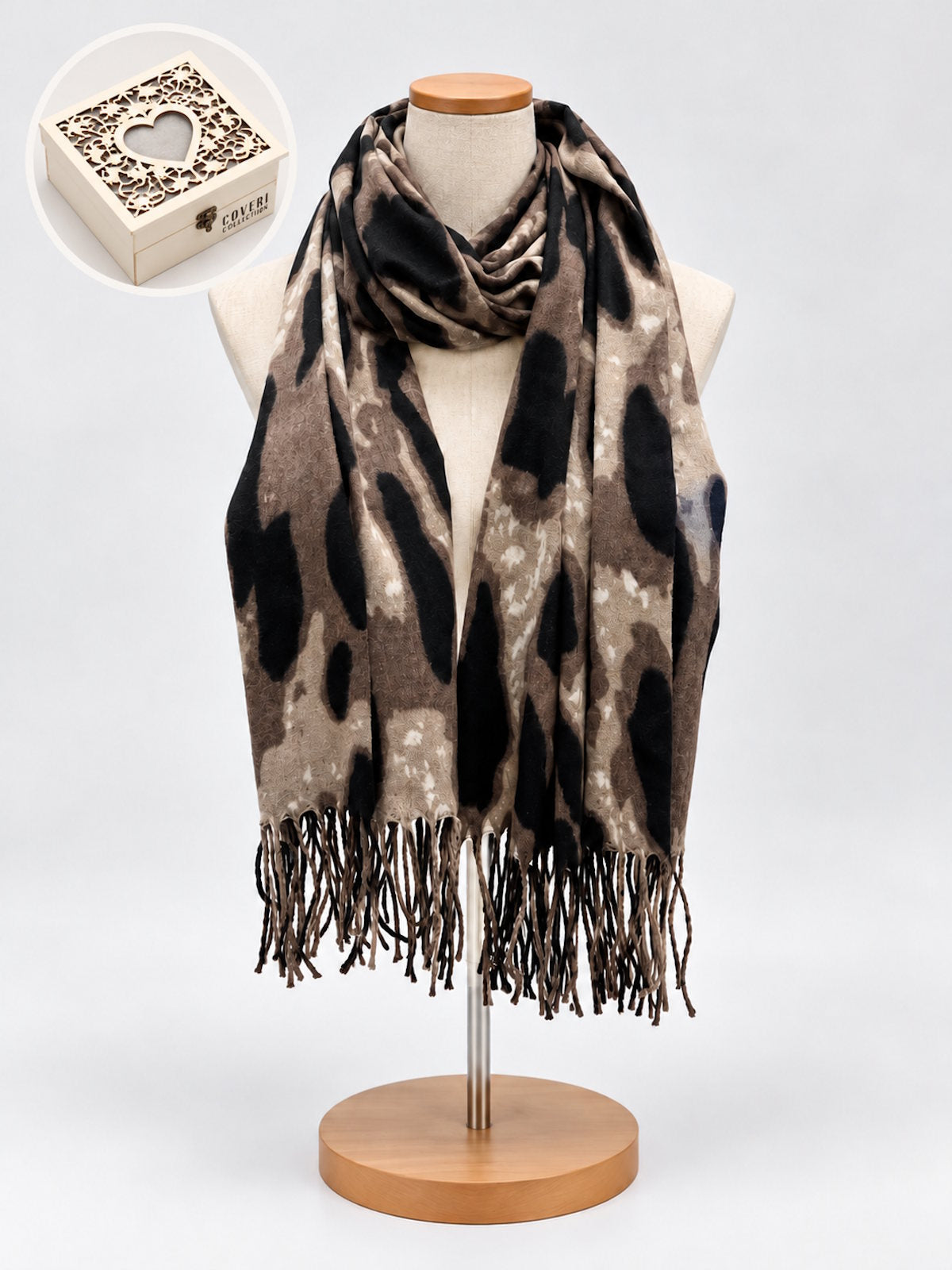 Christmas Gift for Her | Soft Winter Scarf with Cashmere-Like Softness | Wooden Gift Box, art. 262124