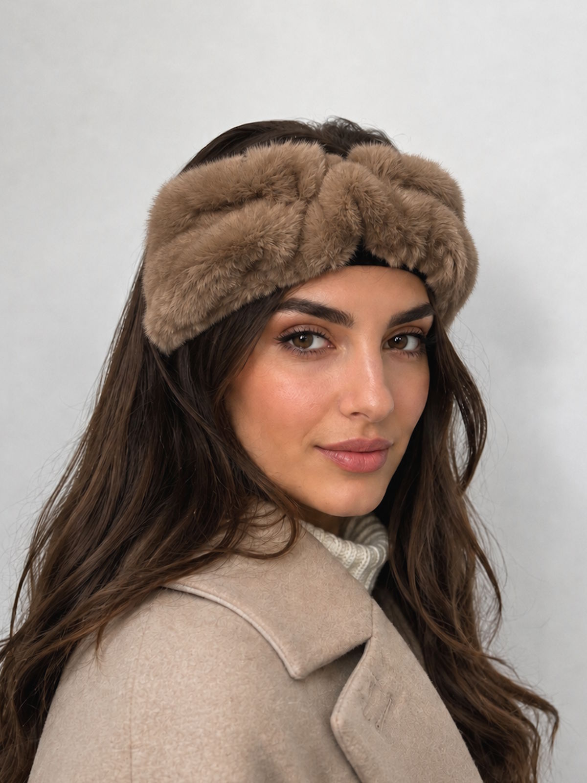 Plush Faux Fur Ruched Headband, Fall/Winter, Art. XY-07.532
