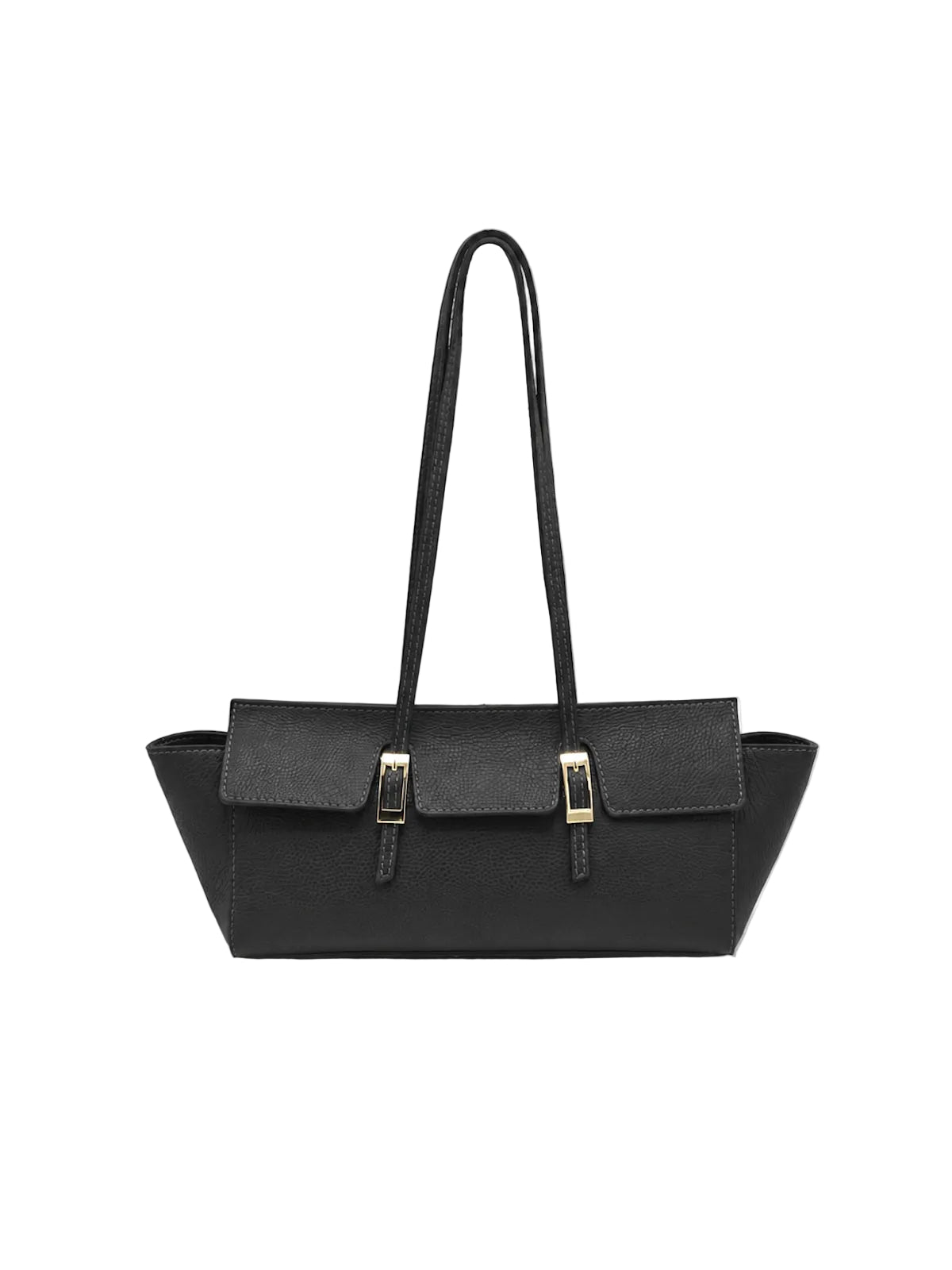 Women's Genuine Leather East-West Tote Bag with Double Buckle Detail, Made in Italy, art. 112791