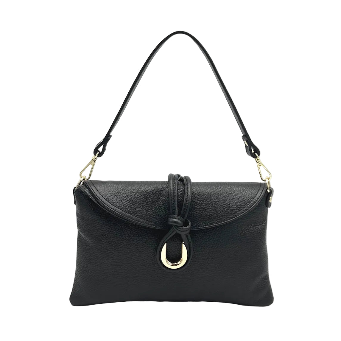 Genuine leather handbag with crossbody strap, Made in Italy, art. 112678