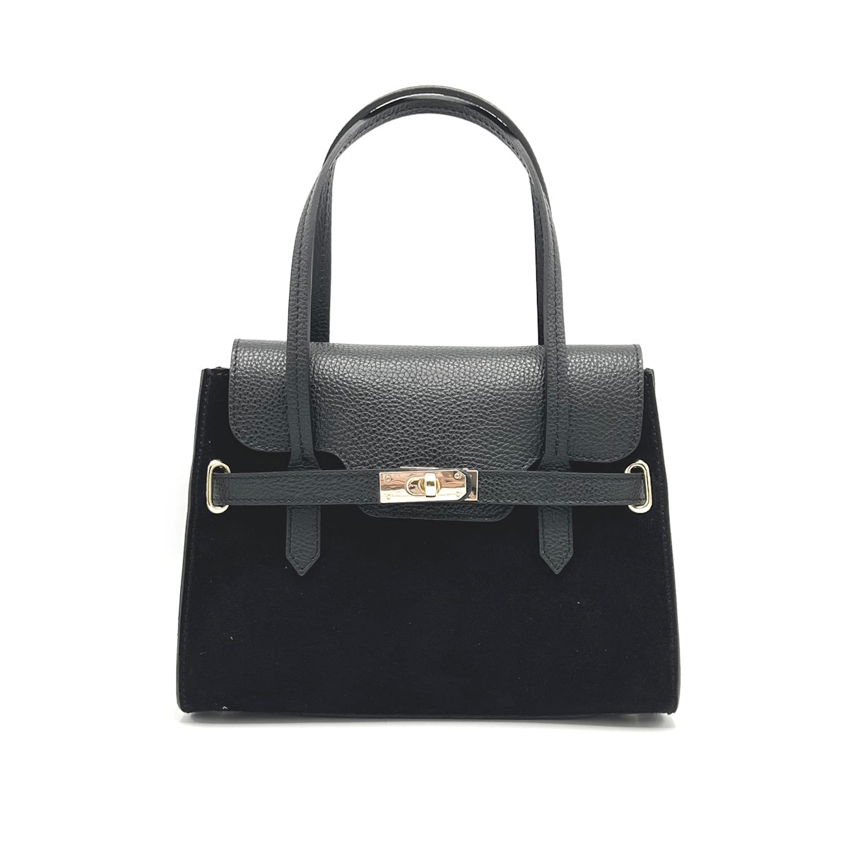 Suede leather handbag with crossbody strap, Made in Italy, art. 112654