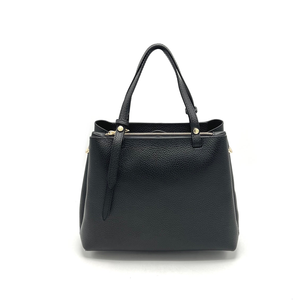Genuine leather handbag with crossbody strap, Made in Italy, art. 112662