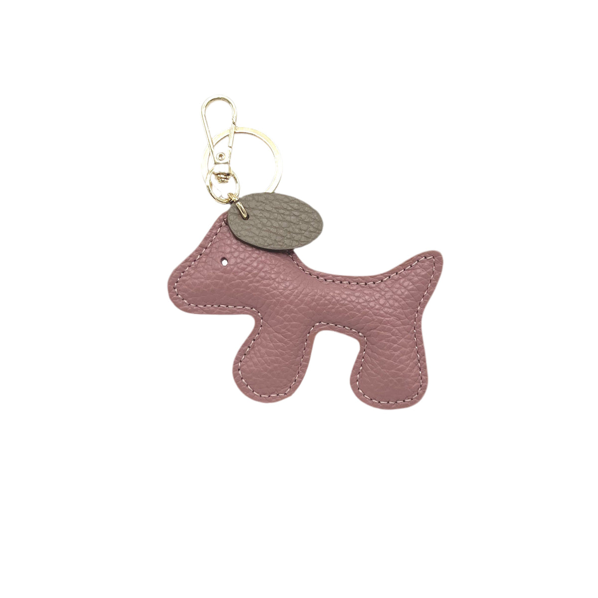 Portachiavi bicolore in vera pelle, design simpatico cucciolo, art. PO03BI