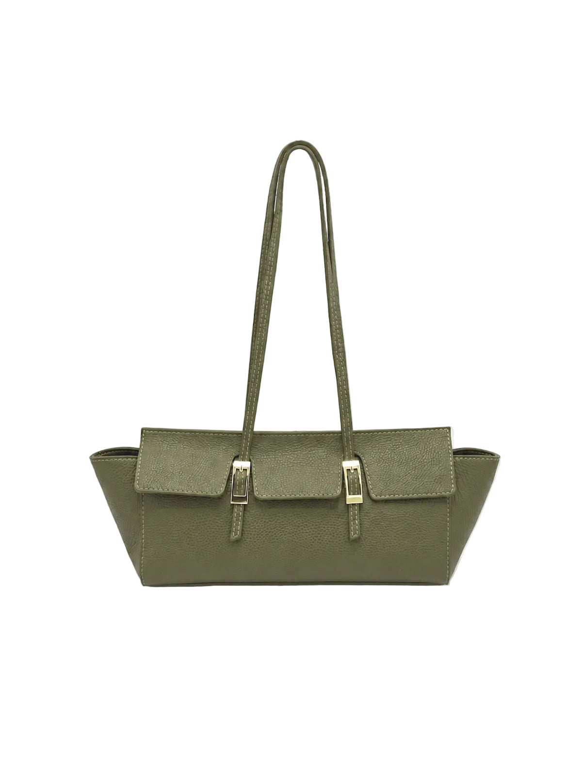 Women's Genuine Leather East-West Tote Bag with Double Buckle Detail, Made in Italy, art. 112791