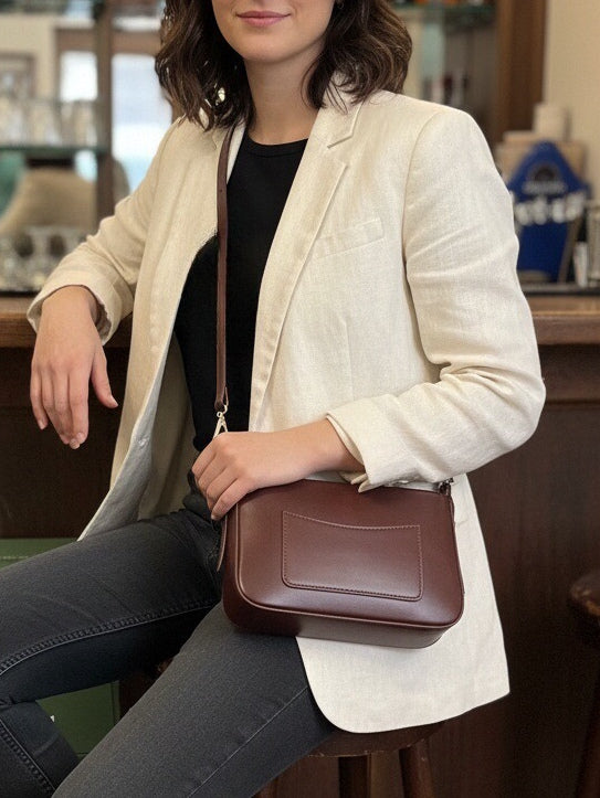 Small Genuine Leather Shoulder Bag, Made in Italy, art. 112769