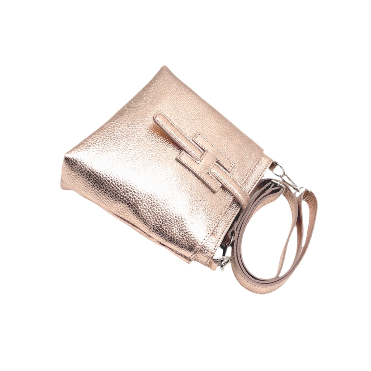 Genuine leather shoulder bag with laminated finish, Made in Italy, art. 112562/LA