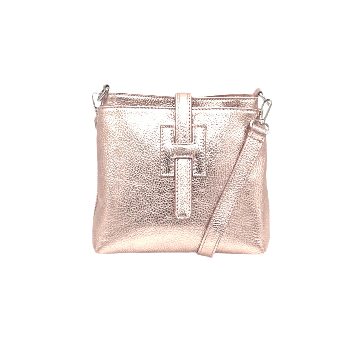 Genuine leather shoulder bag with laminated finish, Made in Italy, art. 112562/LA