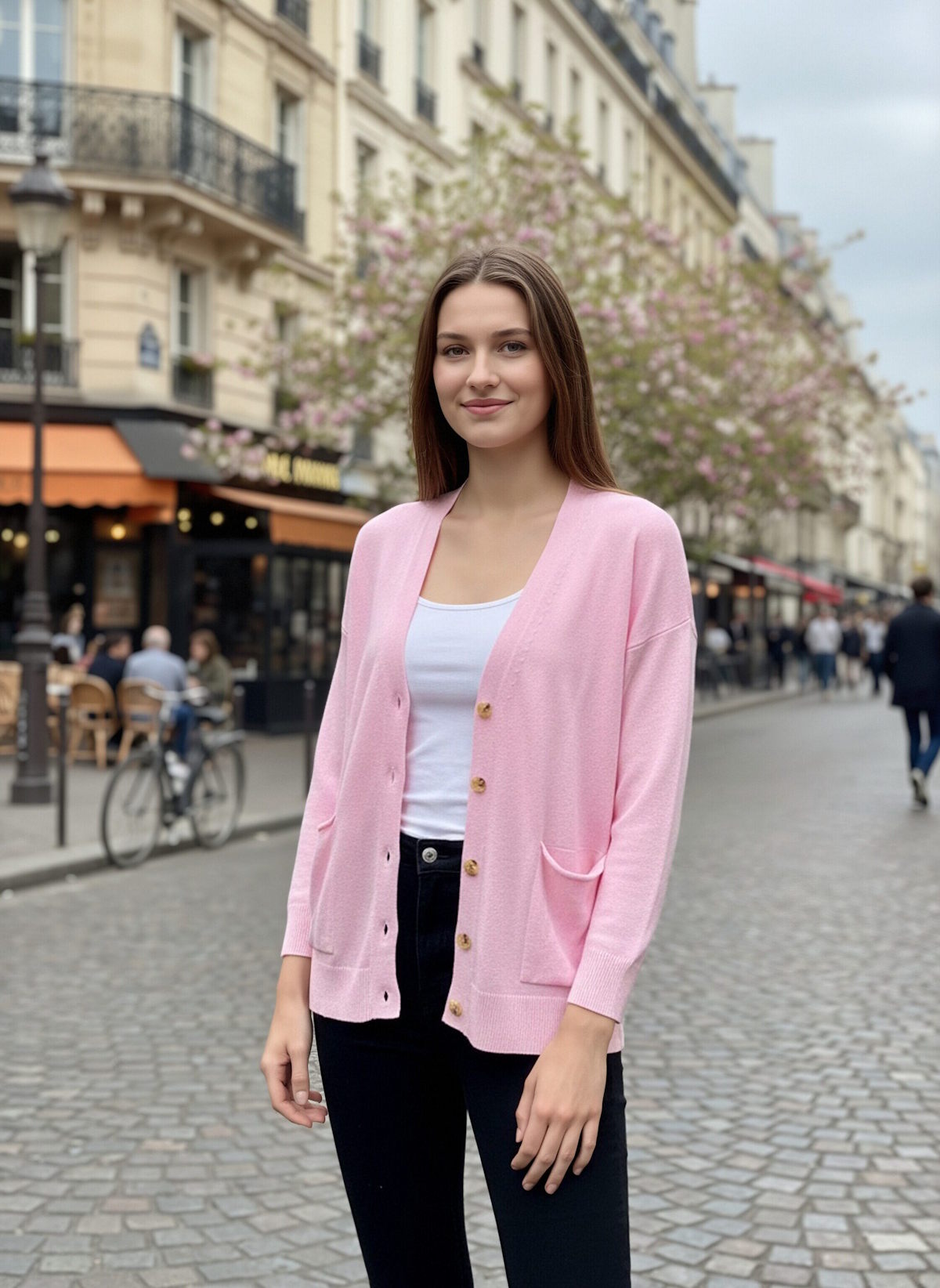 Spring/Summer, Modal Blend Relaxed Fit Cardigan with Buttons, Made in Italy, art. 12749