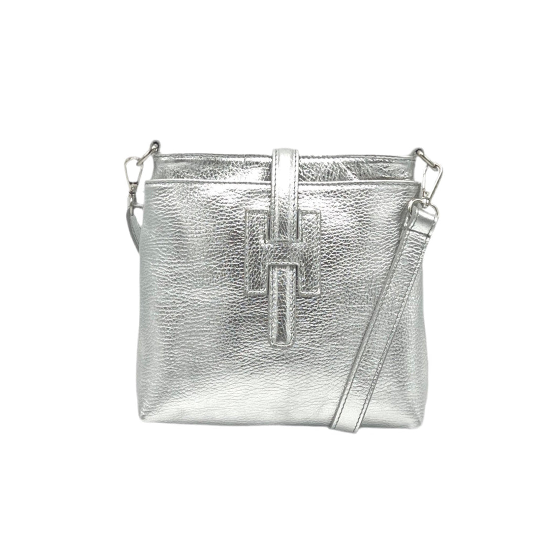 Genuine leather shoulder bag with laminated finish, Made in Italy, art. 112562/LA