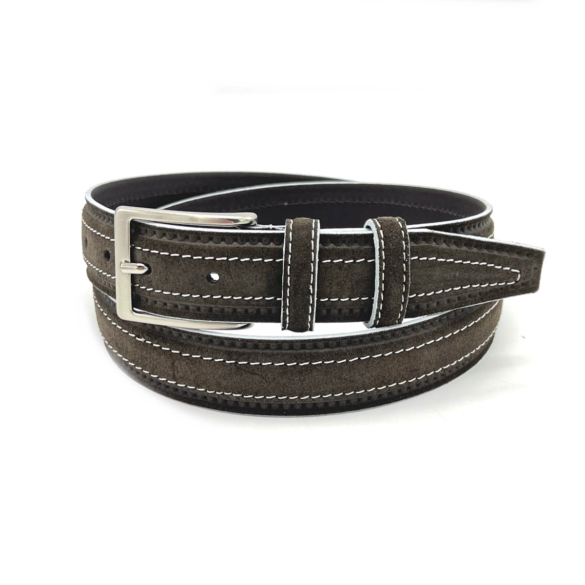 Suede leather belts for men, Made in Italy, Suie Valentini, art. 313/35.391