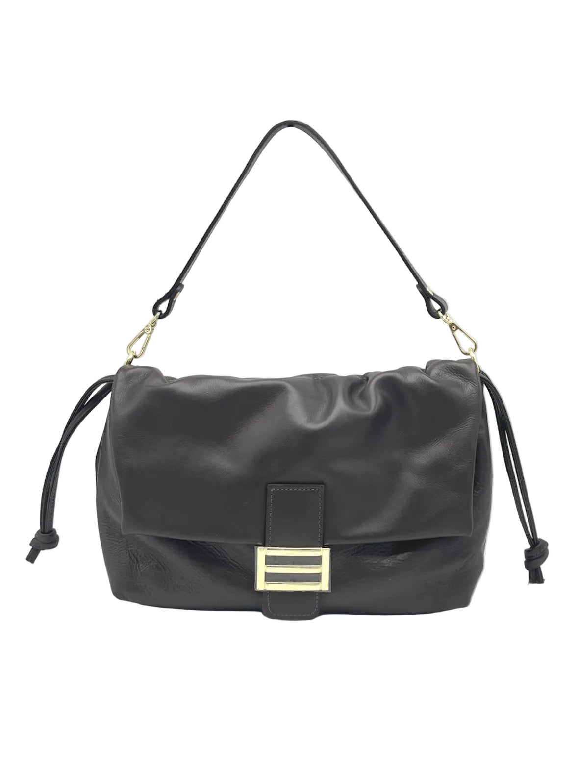Genuine Leather Shoulder Bag with 2 straps, Made in Italy, art. 112779