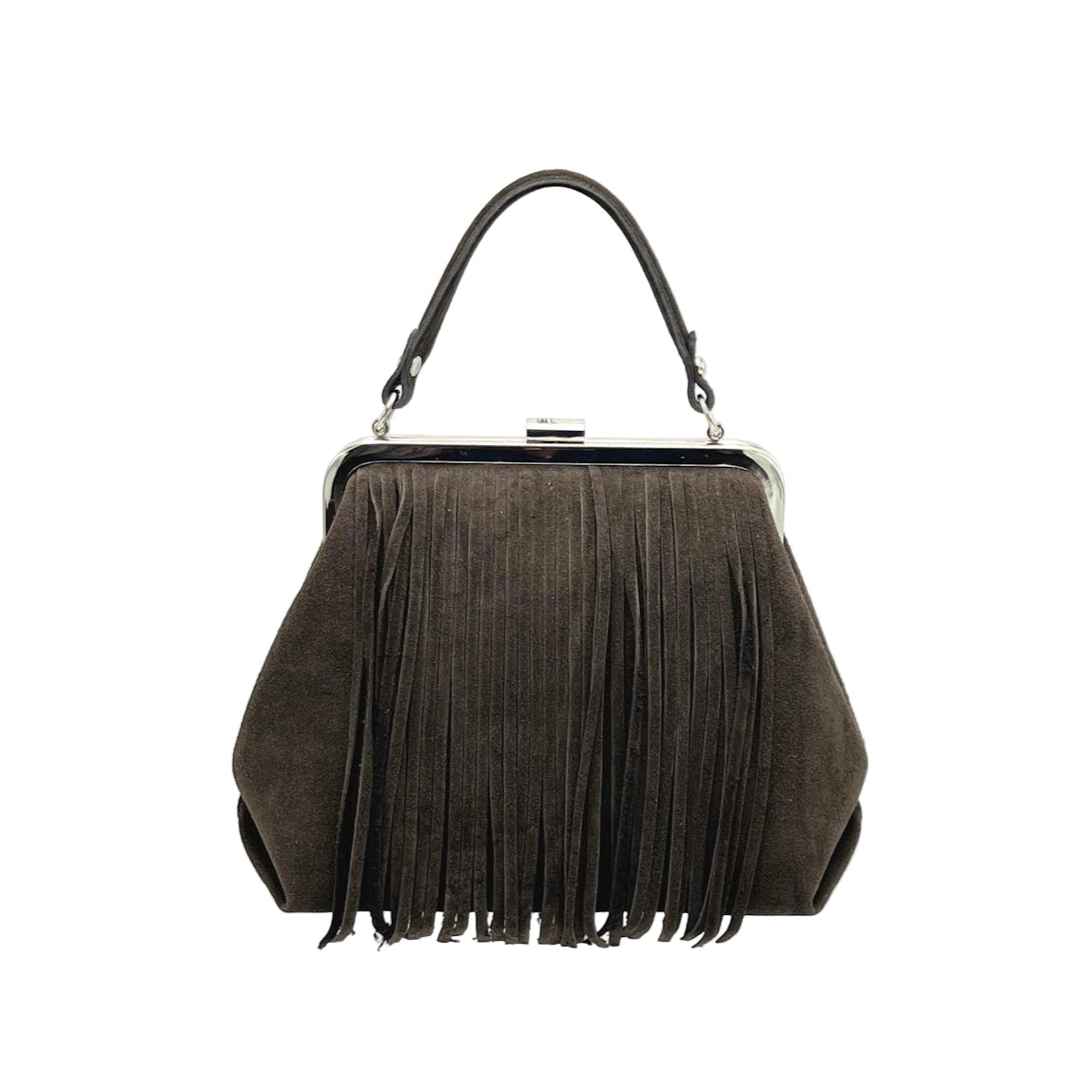 Suede leather handbag with crossbody strap, Made in Italy, art. 112652