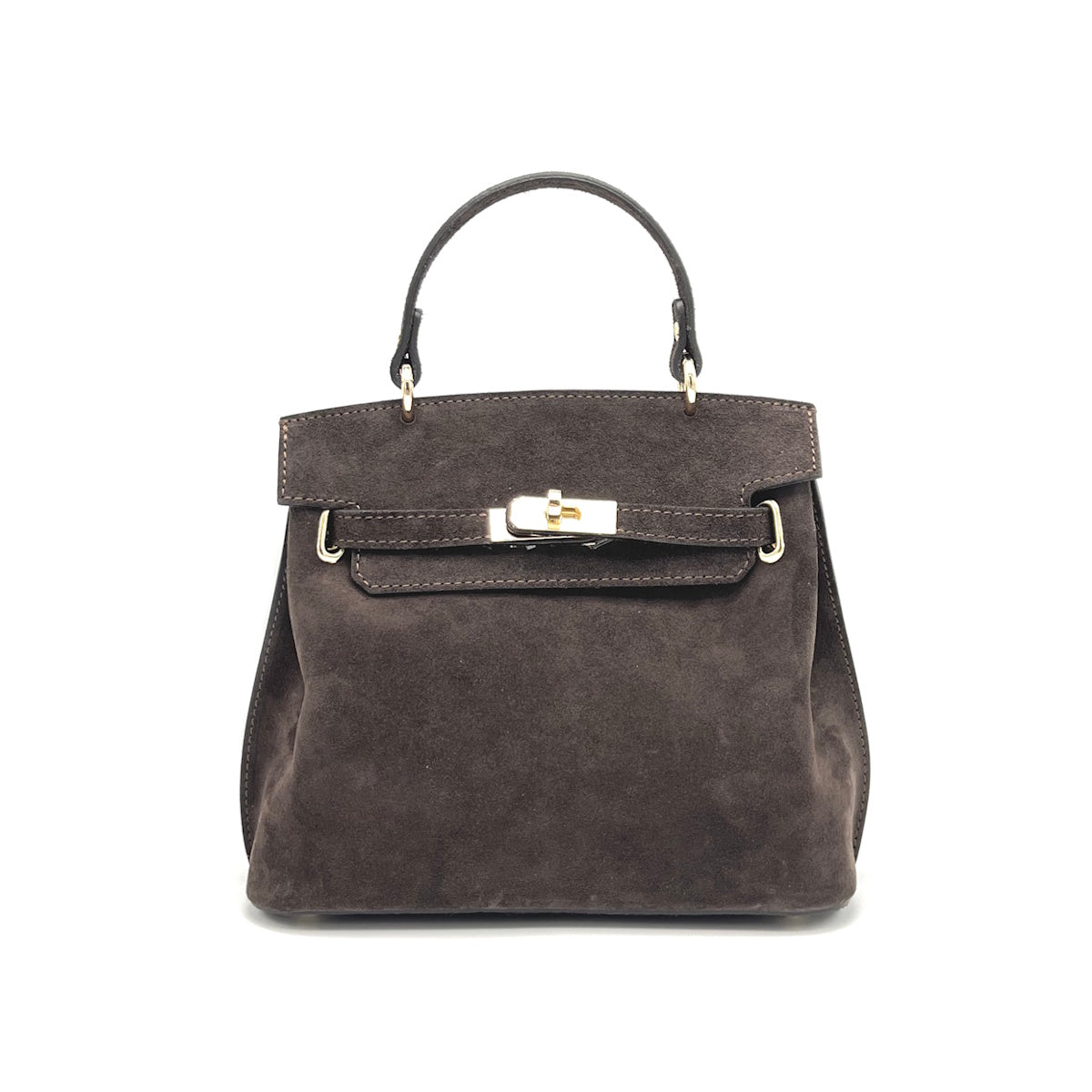 Suede leather handbag with crossbody strap, Made in Italy, art. 112655