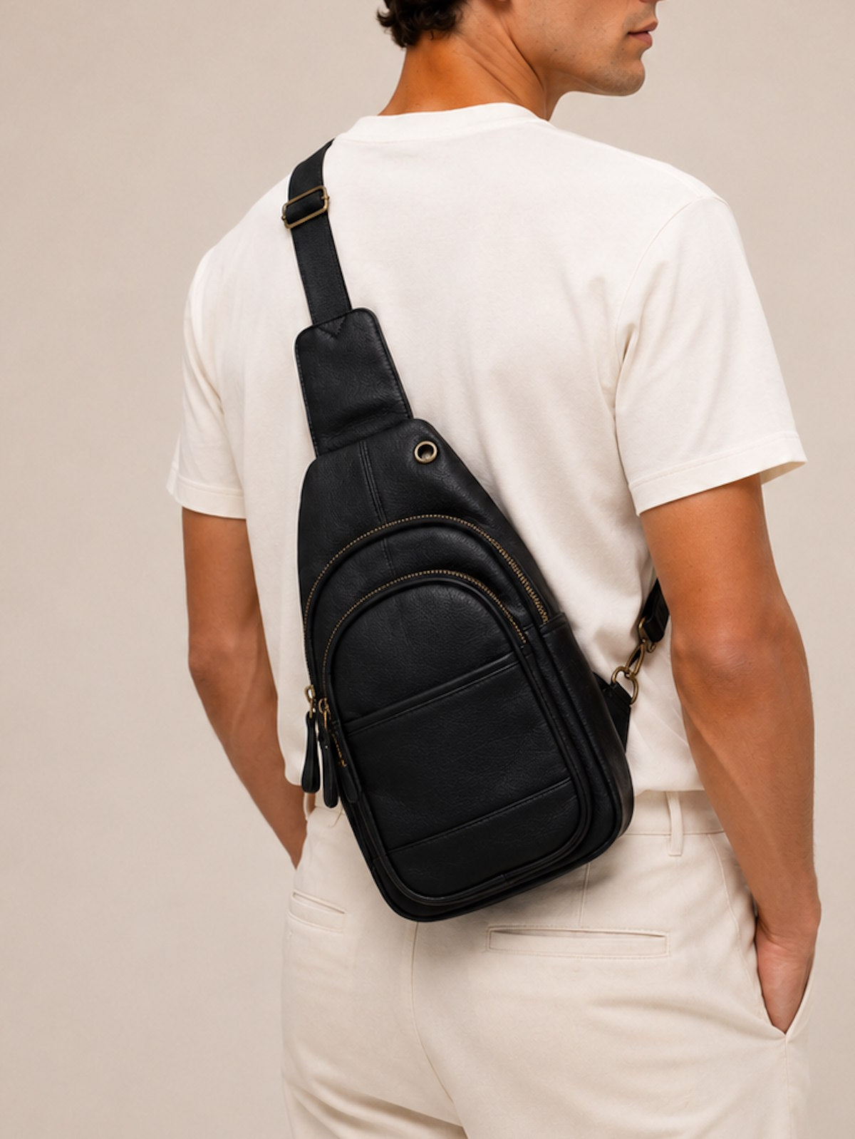 Genuine Leather crossbody bag, for men, art. VE4817