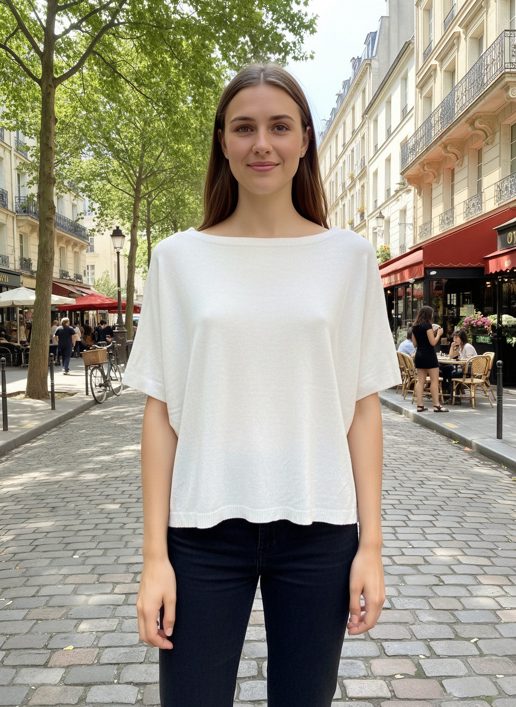 Spring/Summer, Modal Blend Relaxed Fit Short Sleeve Knitwear, Made in Italy, art. 12721