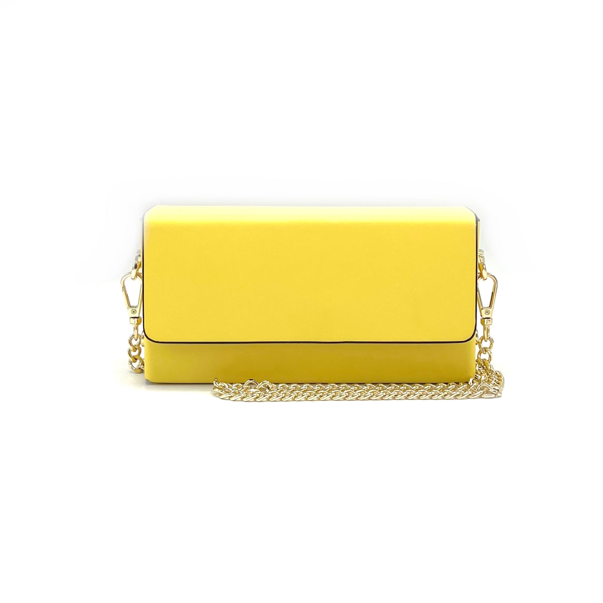 Genuine leather mini clutch bag with chain, Made in Italy, art. 112590