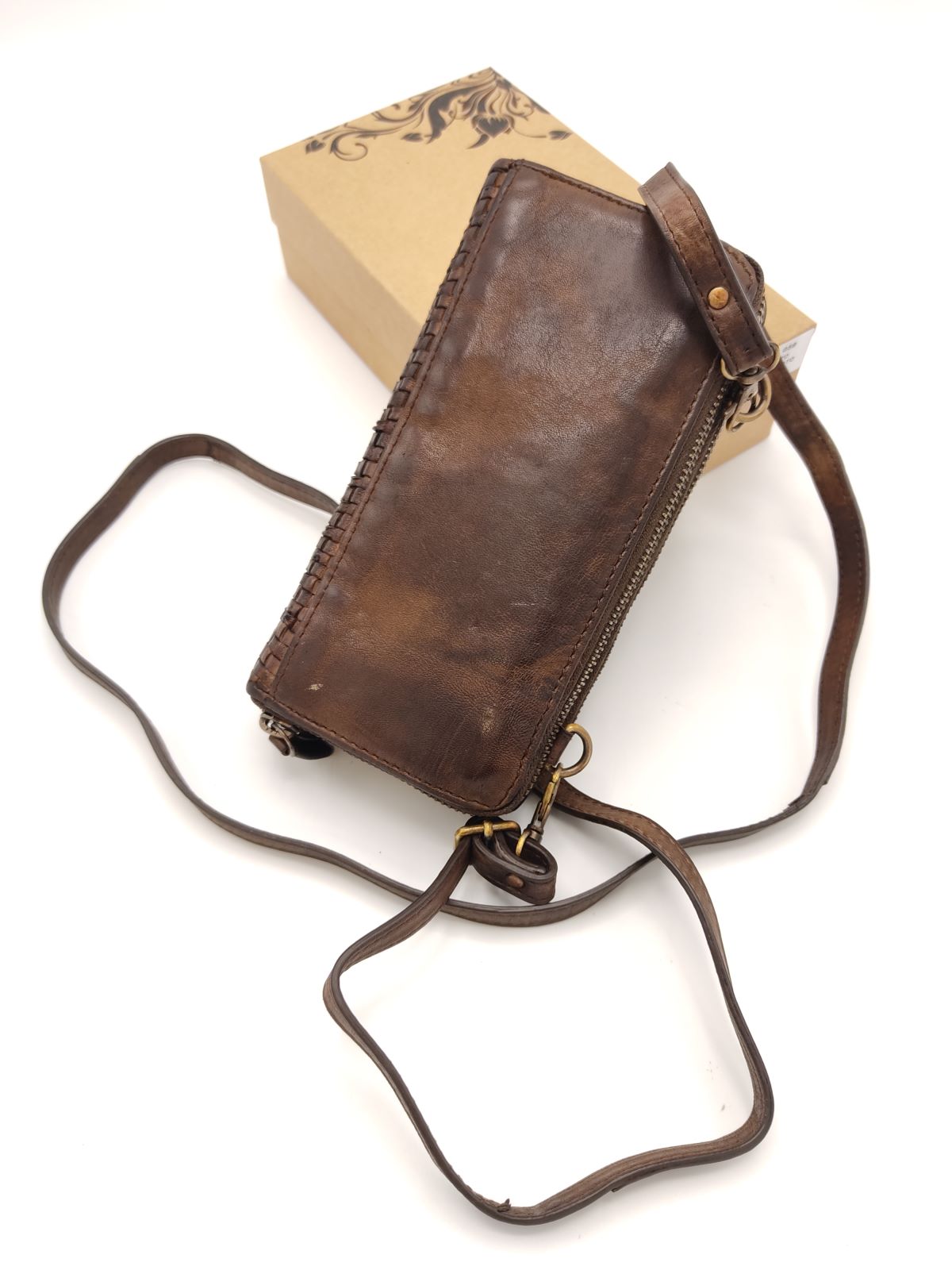 Washed leather wallet art. 059