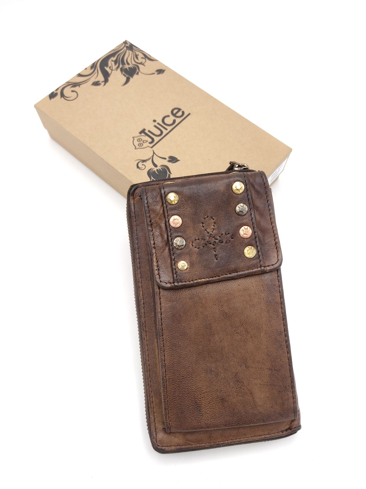 Washed leather wallet art. 055-JU02