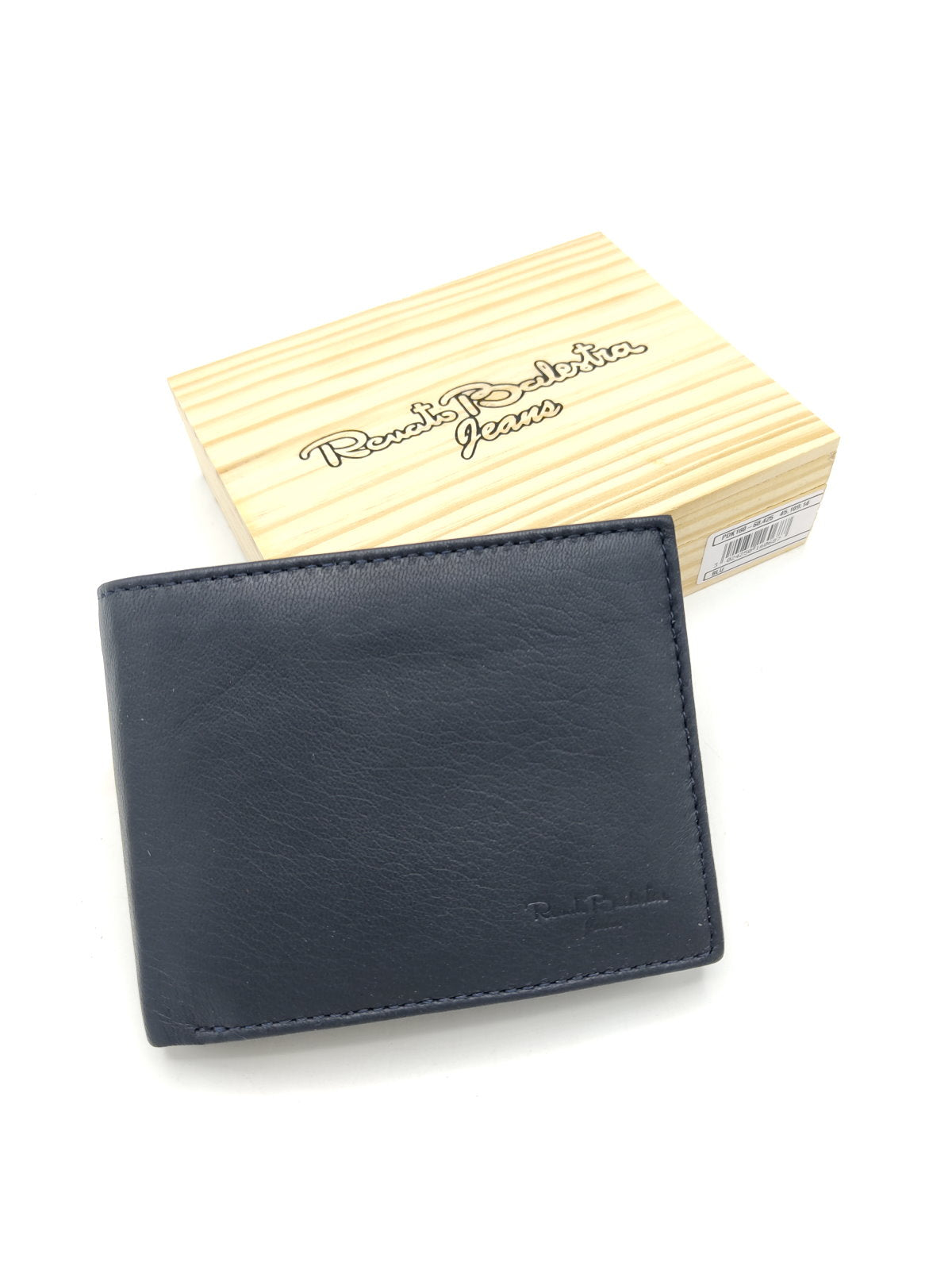 Genuine leather wallet for Men, Brand Renato Balestra Jeans, with wooden box, art. PDK160-68.425