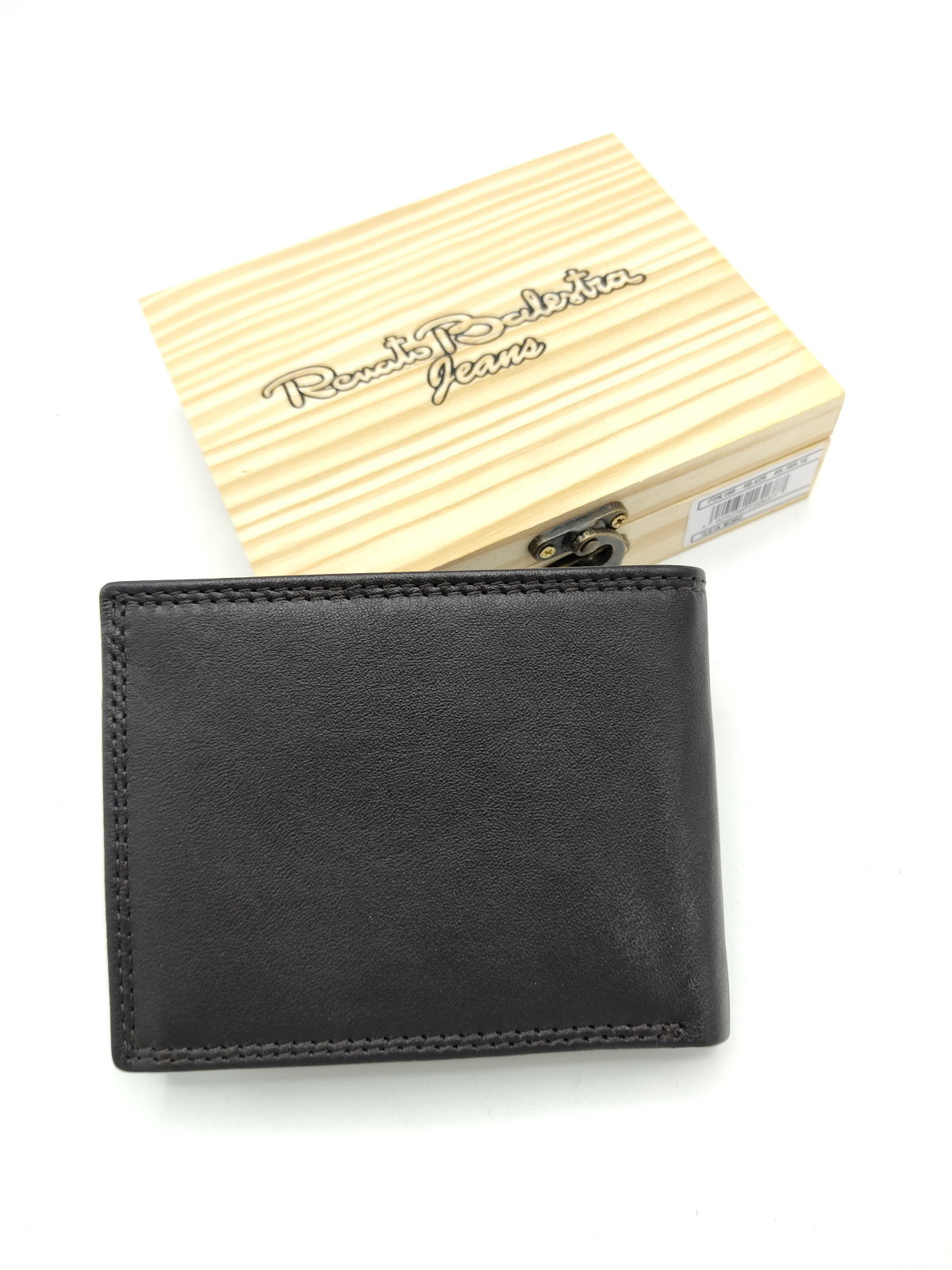Genuine leather wallet for Men, Brand Renato Balestra Jeans, with wooden box, art. PDK160-68.425