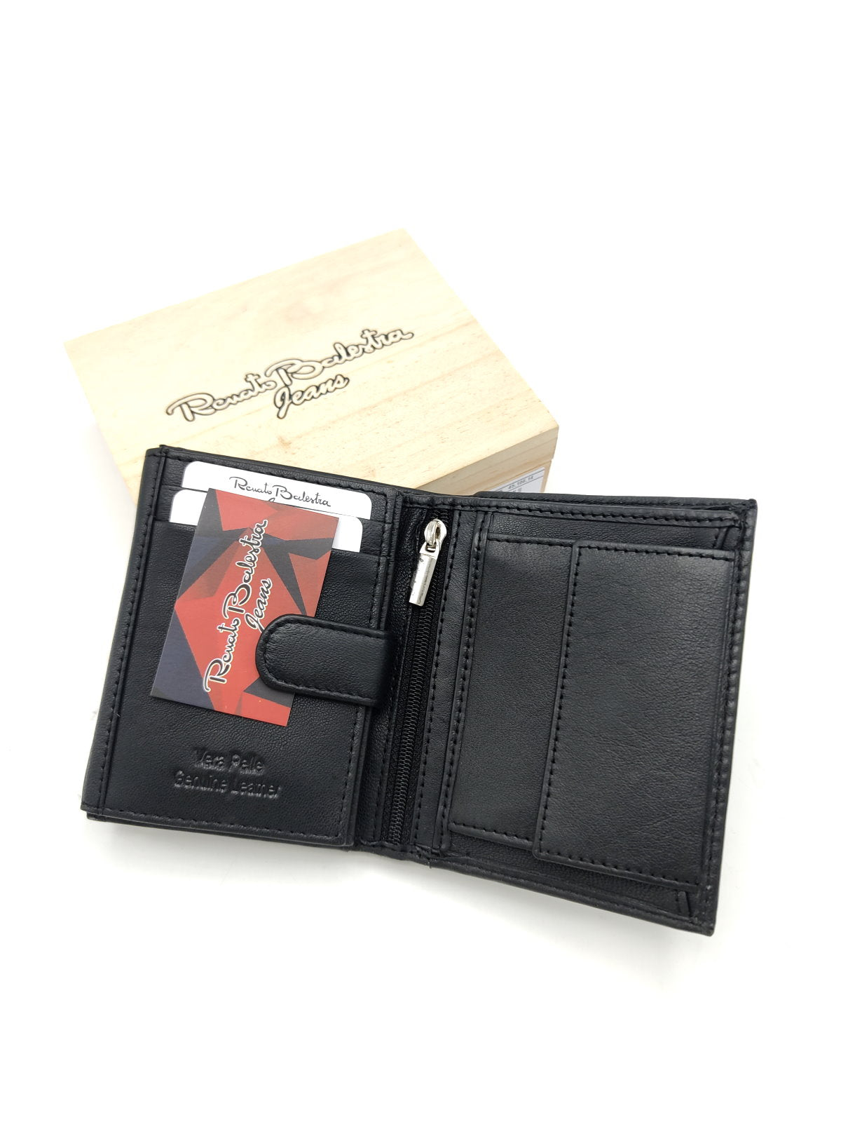 Genuine leather wallet for Men, Brand Renato Balestra Jeans, with wooden box, art. PDK161-65.425