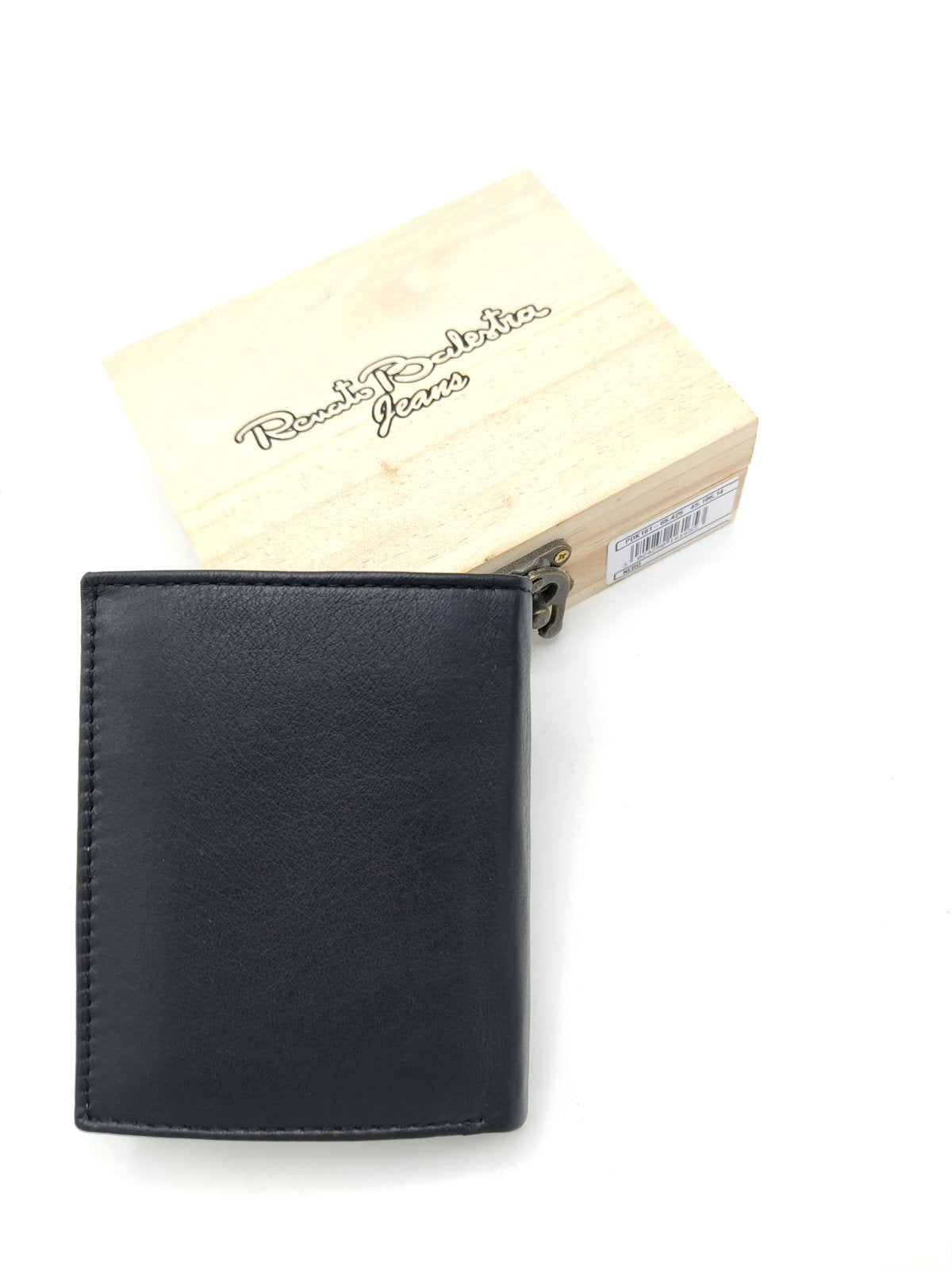 Portafoglio in vera pelle per Uomo, Brand Renato Balestra Jeans, con scatola in legno, art.  PDK161-65.425