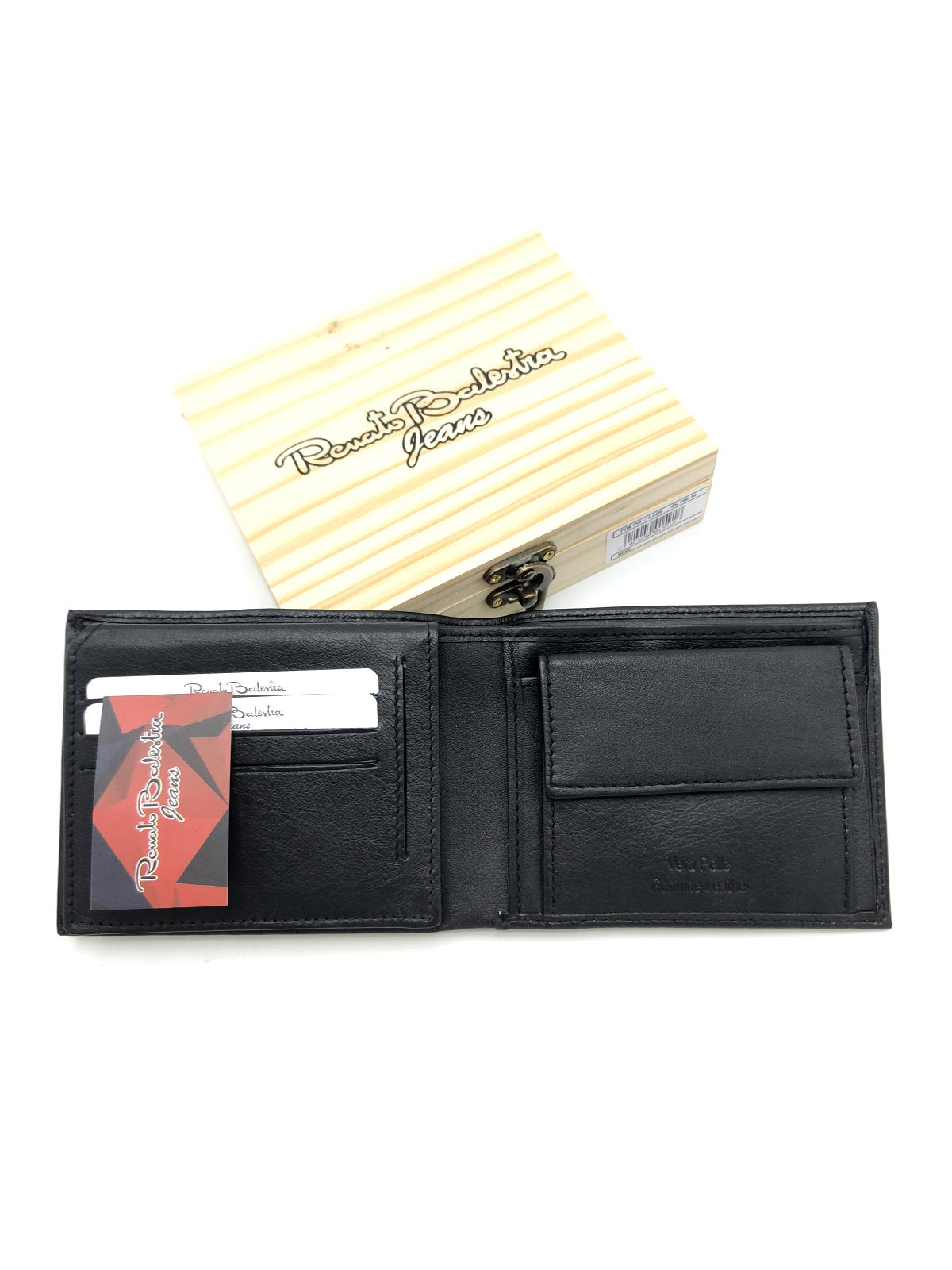 Genuine leather wallet for Men, Brand Renato Balestra Jeans, with wooden box, art. PDK159-1.425