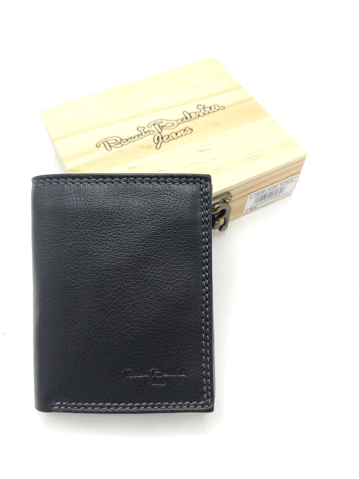 Genuine leather wallet for Men, Brand Renato Balestra Jeans, with wooden box, art. PDK160-65.425
