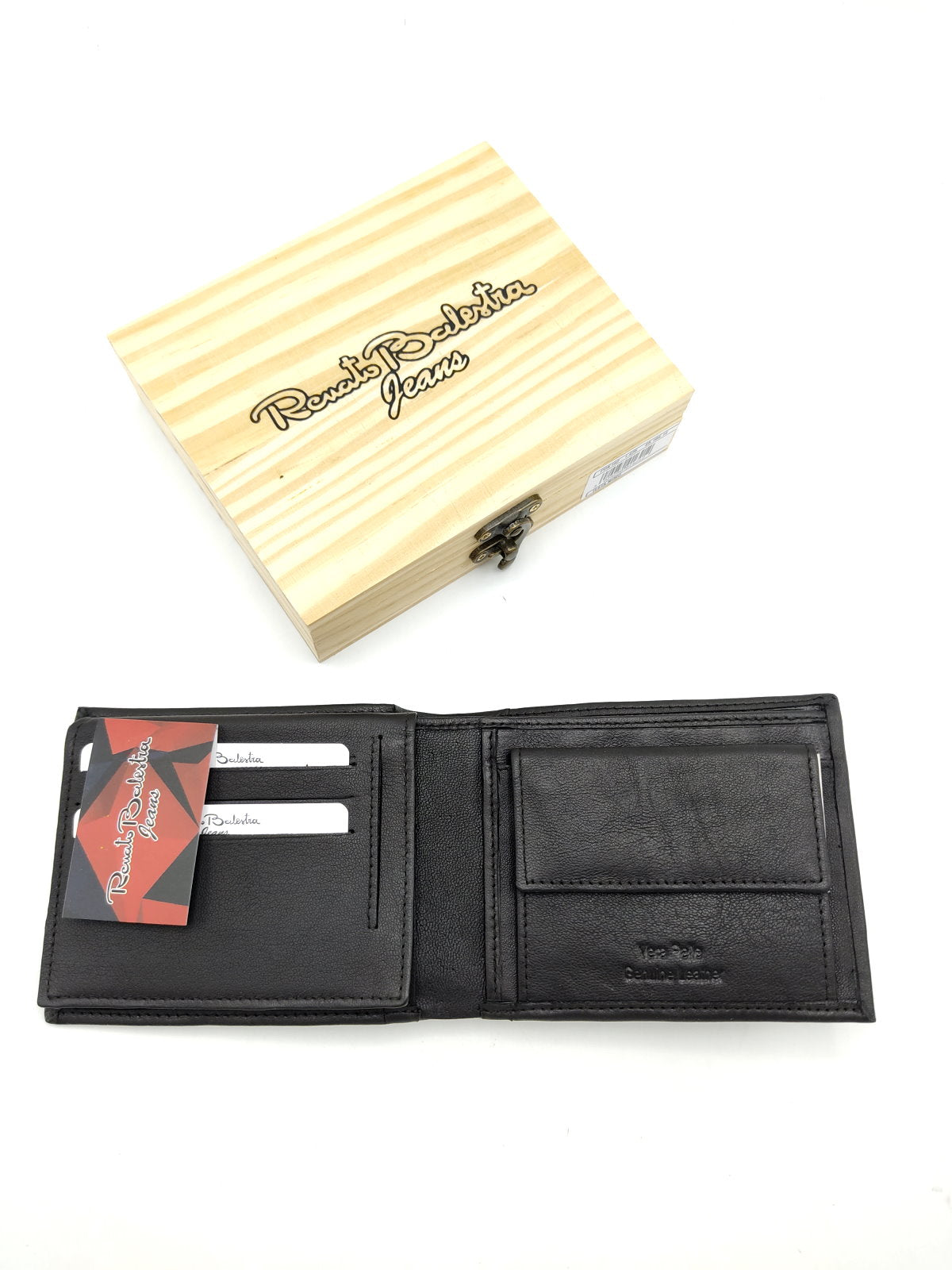 Genuine leather wallet for Men, Brand Renato Balestra Jeans, with wooden box, art. PDK162-1.425