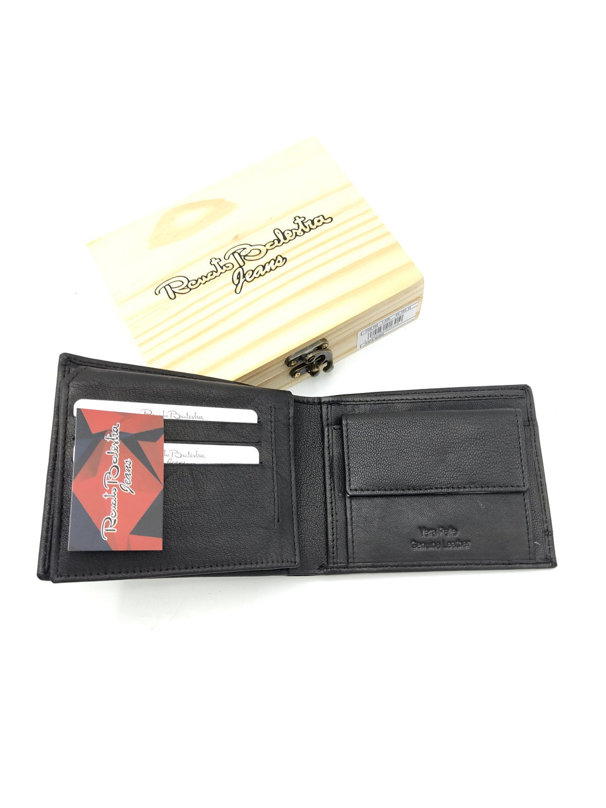 Genuine leather wallet for Men, Brand Renato Balestra Jeans, with wooden box, art. PDK164-1.425