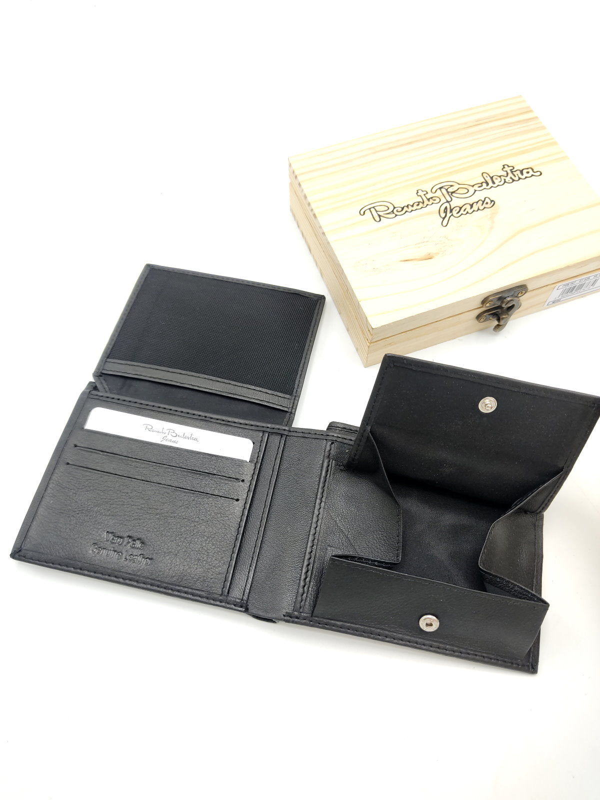 Genuine leather wallet for Men, Brand Renato Balestra Jeans, with wooden box, art. PDK167-67.425