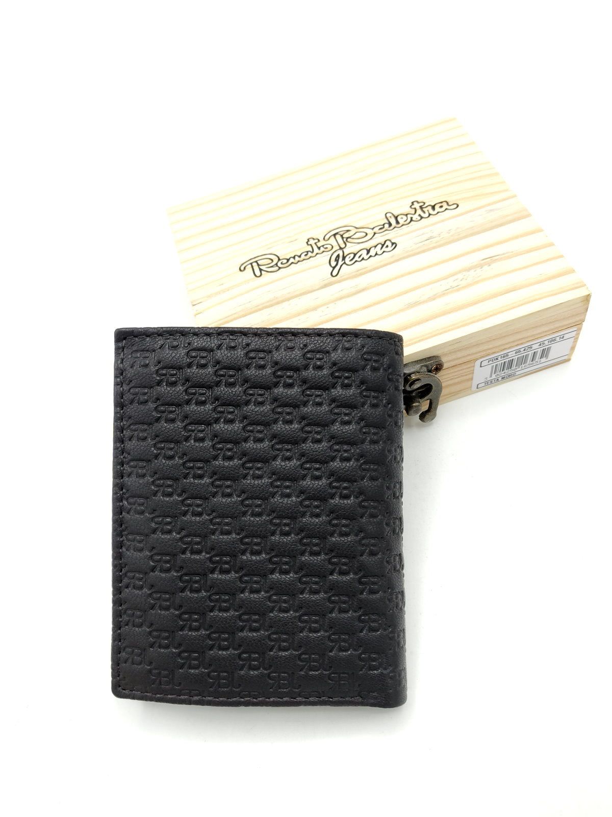 Genuine leather wallet for Men, Brand Renato Balestra Jeans, with wooden box, art. PDK165-65.425