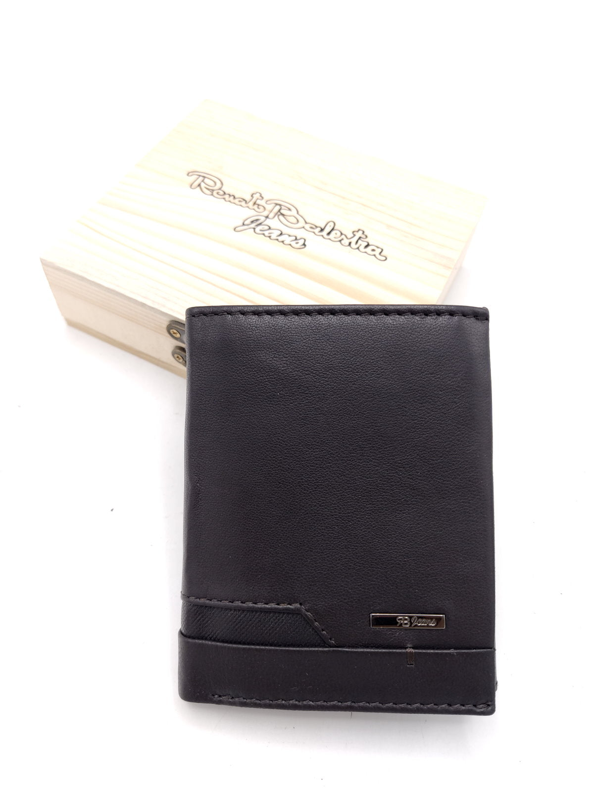 Genuine leather wallet for Men, Brand Renato Balestra Jeans, with wooden box, art. PDK166-65.425