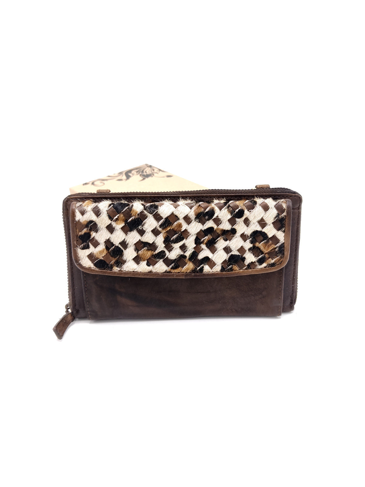 Portafoglio intrecciato in pelle di vitello art.  LE056.422