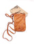 Washed leather and calf hair cellphone holder art. LE052.422