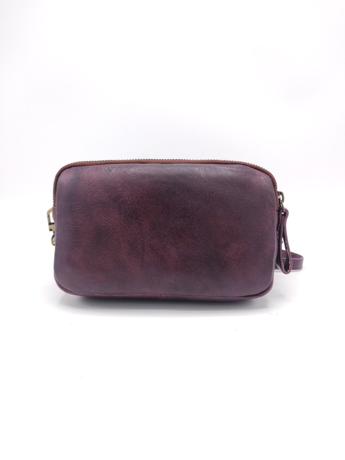 Washed leather and calf hair shoulder bag art. LE024.422