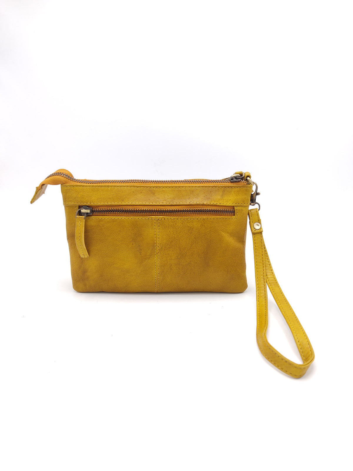Washed leather and calf hair shoulder bag art. LE042.422