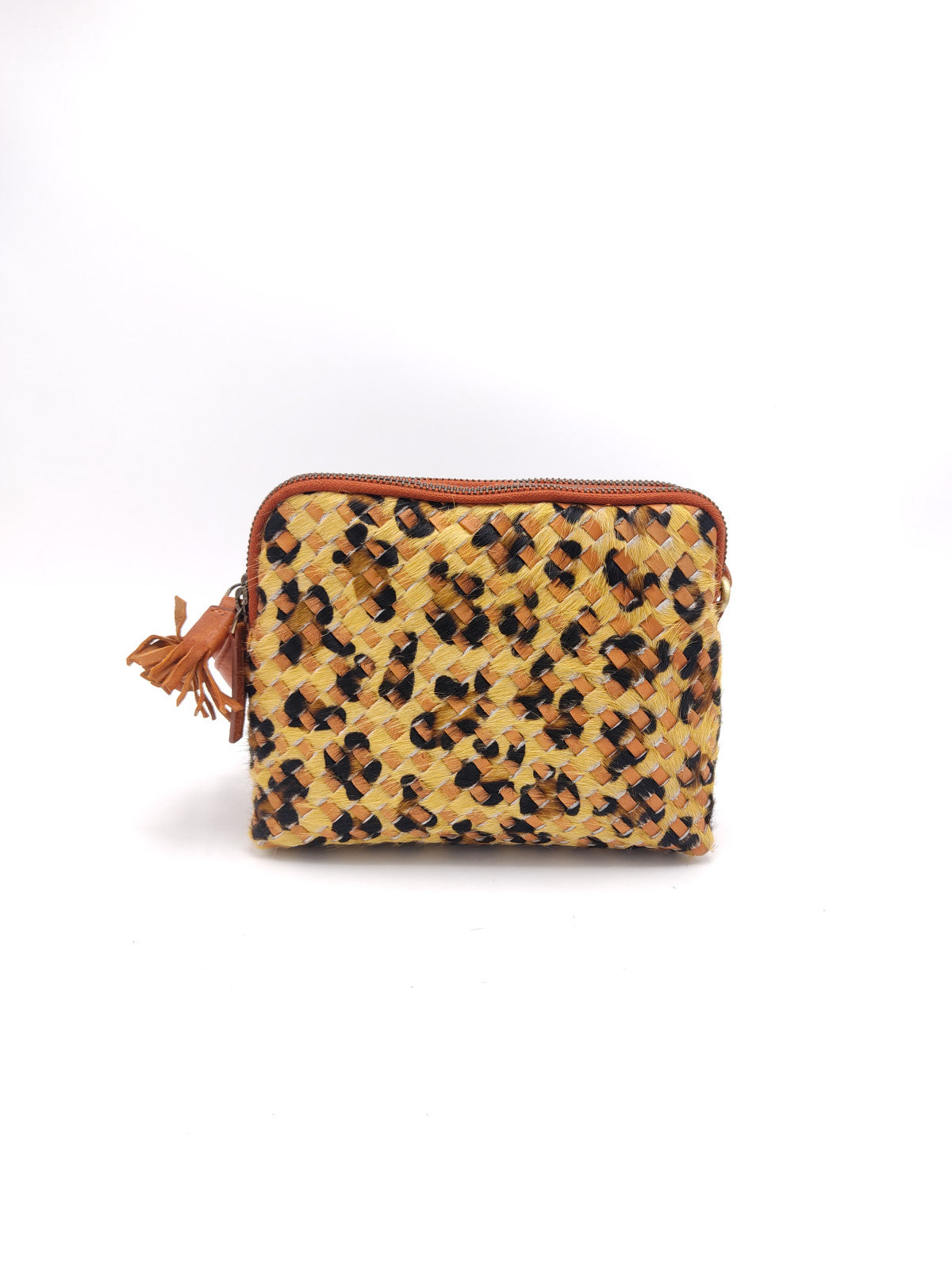 Washed leather and calf hair shoulder bag art. LE043.422