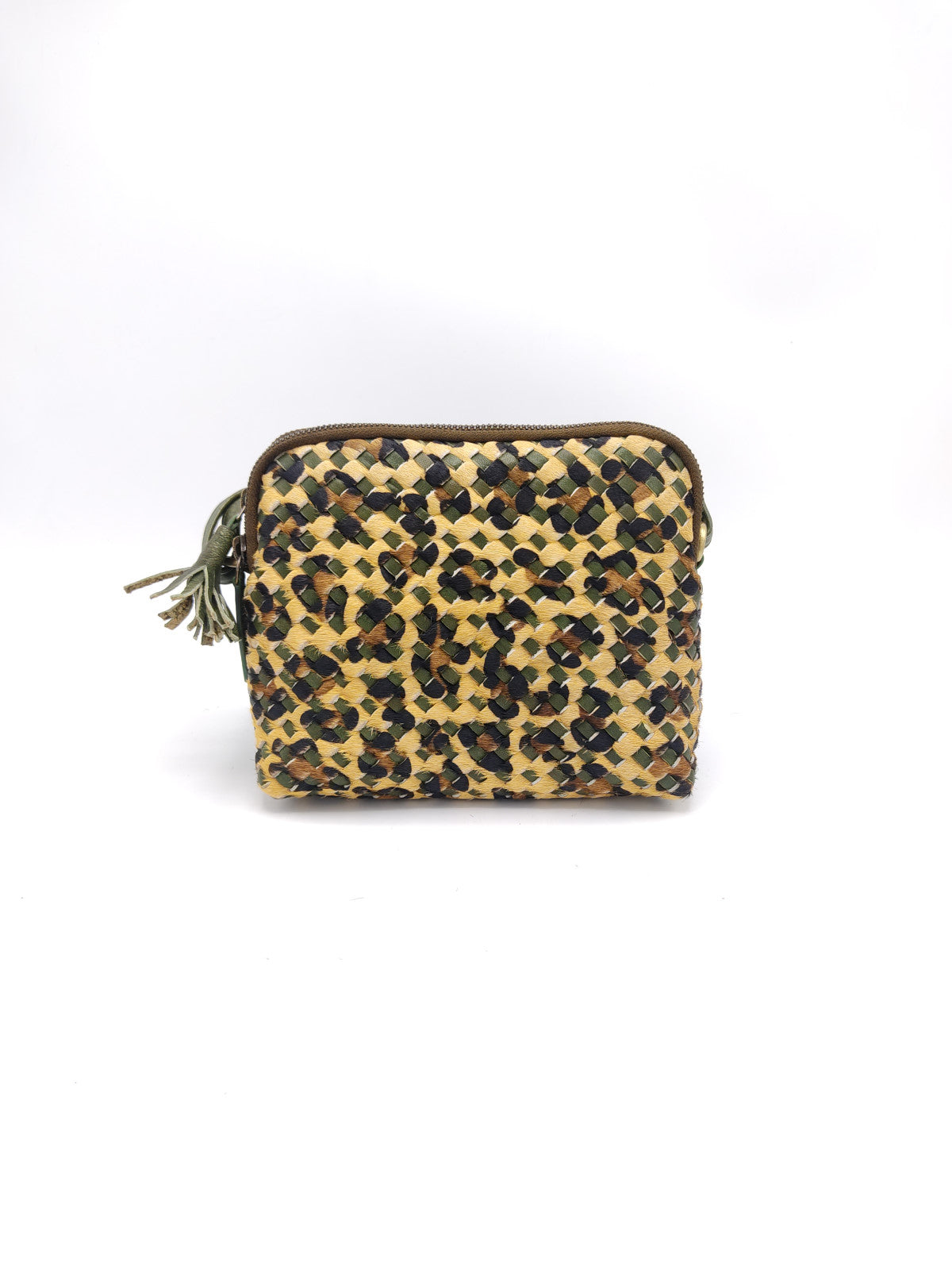 Washed leather and calf hair shoulder bag art. LE043.422